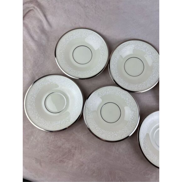 Lenox Moonspun Fine China Saucer Plates Set of 8 - Picture 2 of 8